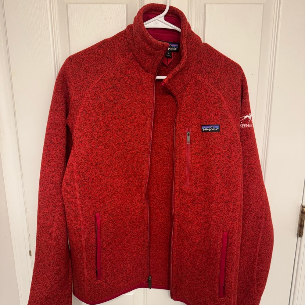 Patagonia Red Performance Jacket with Full Zip and High Collar